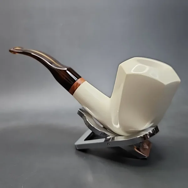 MBSD Meerschaum Deluxe Panel Block Meerschaum Pipe, Briar-Mortise [SOLD OUT] - Image 7