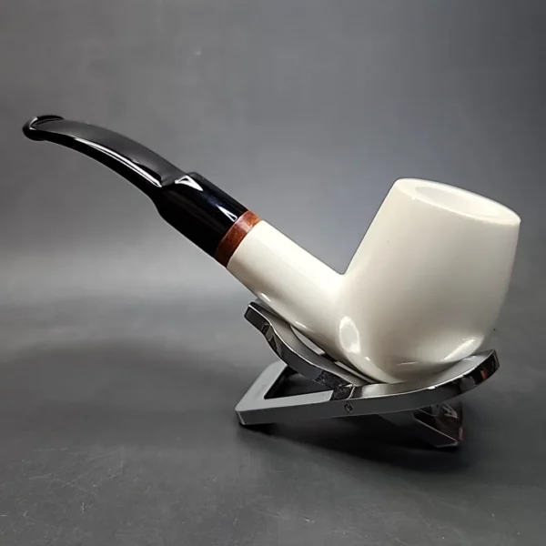MBSD Meerschaum Deluxe Bent Egg Block Meerschaum Pipe, Briar-Mortise [SOLD OUT] - Image 7