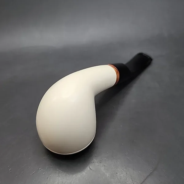 MBSD Meerschaum Deluxe Bent Rhodesian Block Meerschaum Pipe, Briar-Mortise [SOLD OUT] - Image 8