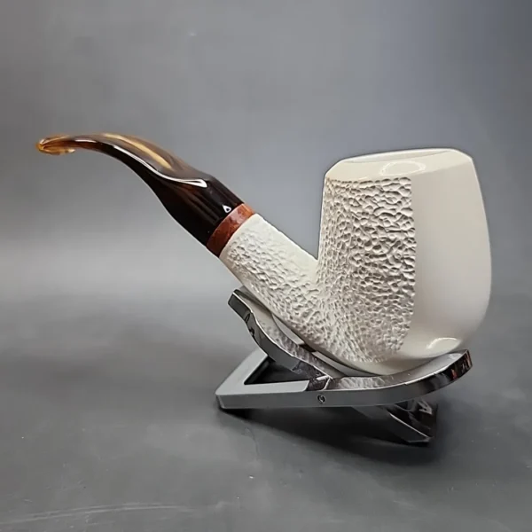 MBSD Meerschaum Deluxe Bent Brandy Block Meerschaum Pipe, Briar-Mortise [SOLD OUT] - Image 8