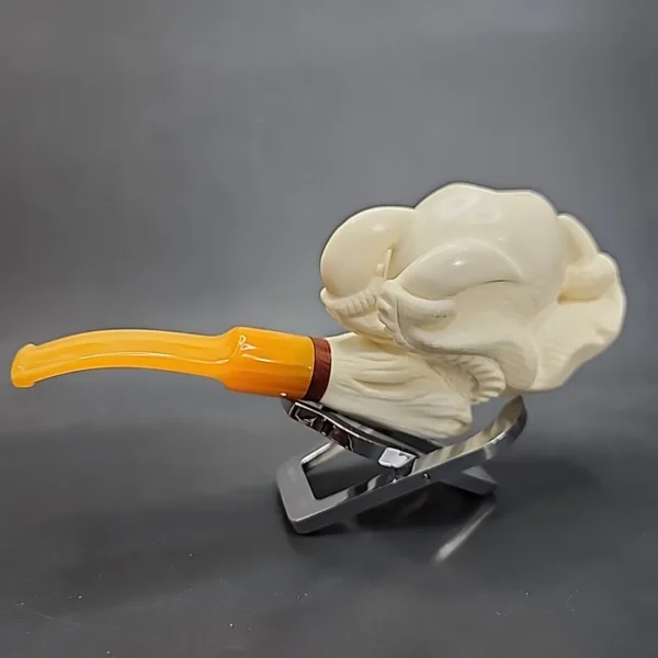 MBSD Meerschaum Deluxe Dragon's Claw by Kenan Block Meerschaum Pipe, Briar-Mortise - Image 8