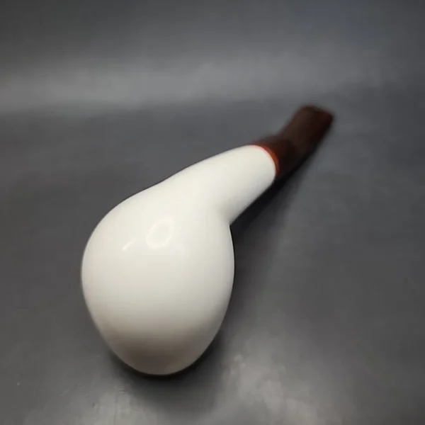 MBSD Meerschaum Deluxe Bent Egg Block Meerschaum Pipe, Briar-Mortise - Image 9