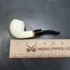 MBSD Meerschaum Deluxe Bent Rhodesian Block Meerschaum Pipe, Briar-Mortise [SOLD OUT] - Image 9
