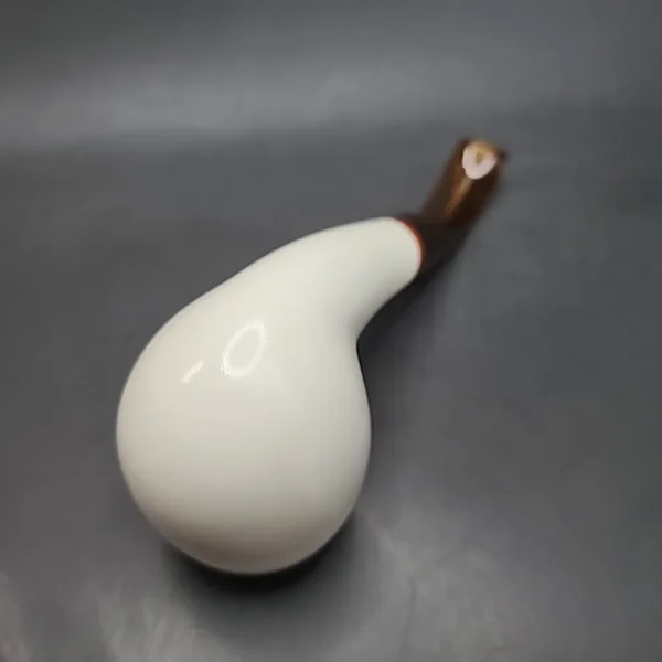 MBSD Meerschaum Deluxe Bent Egg Block Meerschaum Pipe, Briar-Mortise [SOLD] - Image 9