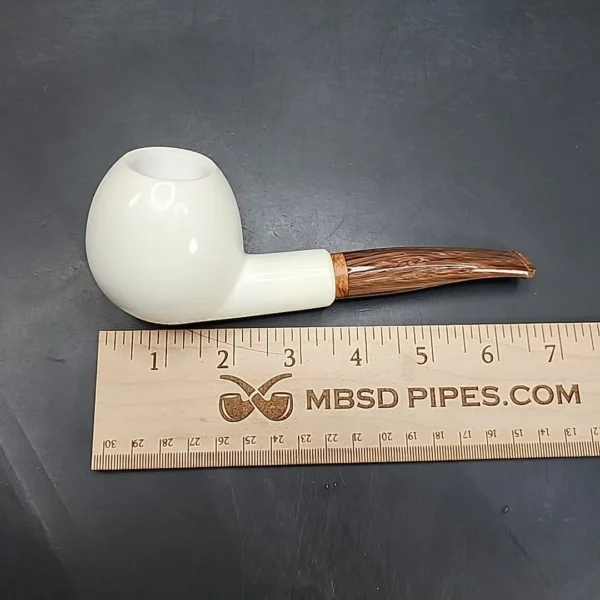 MBSD Meerschaum Deluxe Bent Apple Block Meerschaum Pipe, Briar-Mortise, 9mm [SOLD OUT] - Image 9
