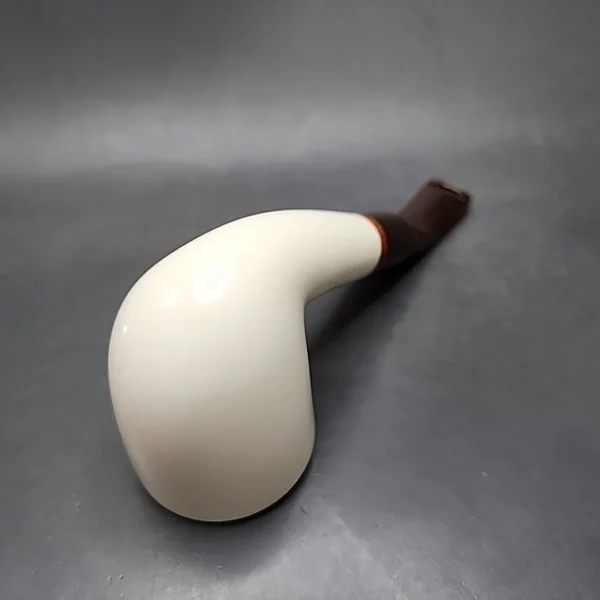 MBSD Meerschaum Deluxe Bent Dublin Block Meerschaum Pipe, Briar-Mortise - Image 9