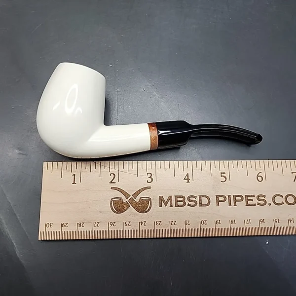 MBSD Meerschaum Deluxe Bent Egg Block Meerschaum Pipe, Briar-Mortise [SOLD OUT] - Image 9