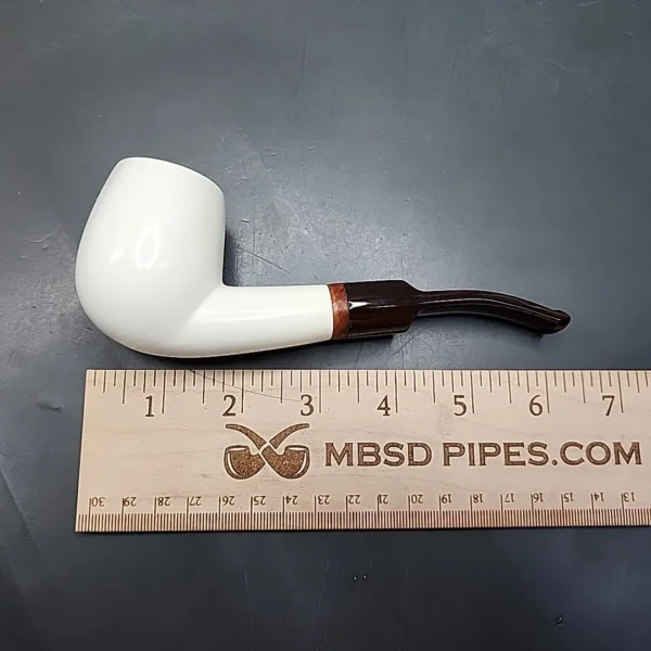 MBSD Meerschaum Deluxe Bent Egg Block Meerschaum Pipe, Briar-Mortise - Image 10
