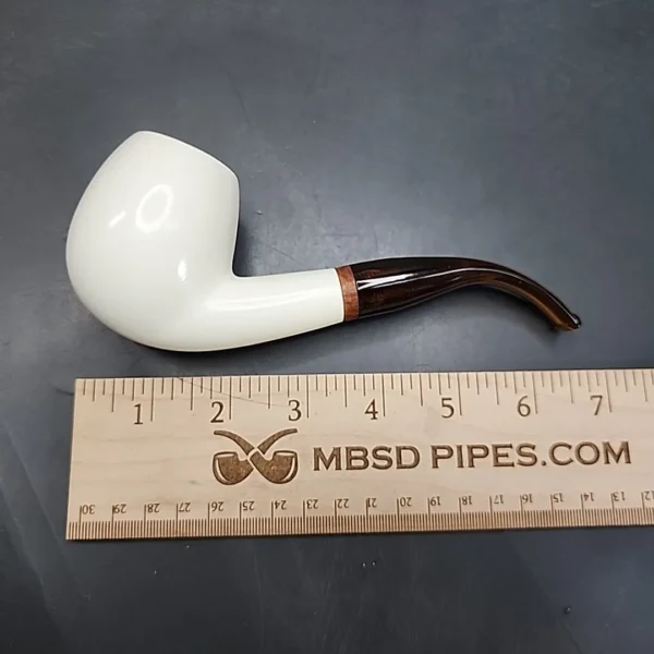 MBSD Meerschaum Deluxe Bent Egg Block Meerschaum Pipe, Briar-Mortise [SOLD] - Image 10