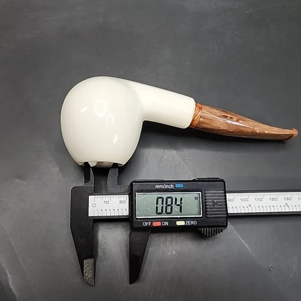 MBSD Meerschaum Deluxe Bent Apple Block Meerschaum Pipe, Briar-Mortise, 9mm [SOLD OUT] - Image 10