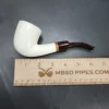 MBSD Meerschaum Deluxe Bent Dublin Block Meerschaum Pipe, Briar-Mortise - Image 10