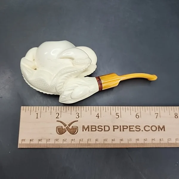 MBSD Meerschaum Deluxe Dragon's Claw by Kenan Block Meerschaum Pipe, Briar-Mortise - Image 10