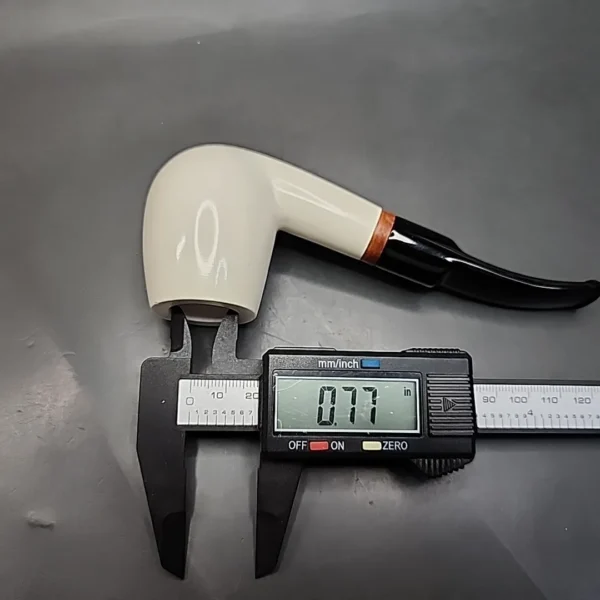 MBSD Meerschaum Deluxe Bent Egg Block Meerschaum Pipe, Briar-Mortise [SOLD OUT] - Image 10