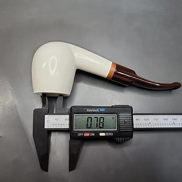 MBSD Meerschaum Deluxe Bent Egg Block Meerschaum Pipe, Briar-Mortise - Image 11