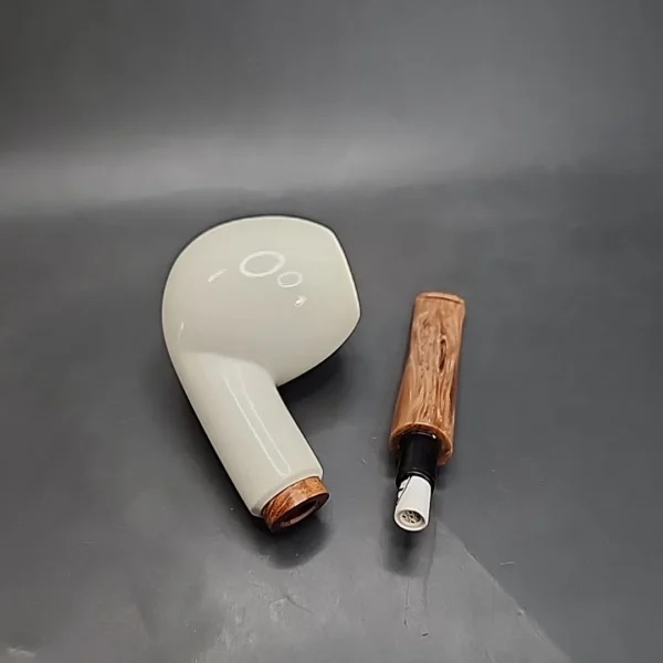 MBSD Meerschaum Deluxe Bent Apple Block Meerschaum Pipe, Briar-Mortise, 9mm [SOLD OUT] - Image 11