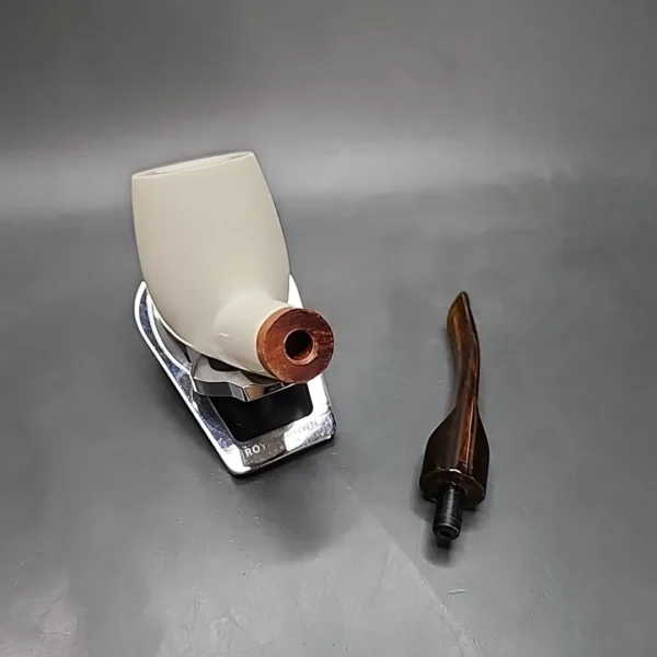 MBSD Meerschaum Deluxe Bent Brandy Block Meerschaum Pipe, Briar-Mortise - Image 11
