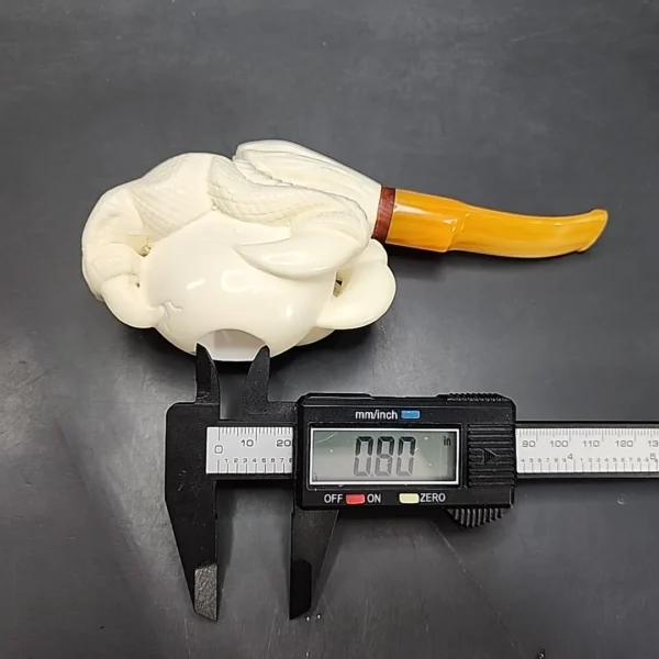 MBSD Meerschaum Deluxe Dragon's Claw by Kenan Block Meerschaum Pipe, Briar-Mortise - Image 11