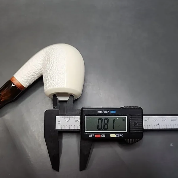 MBSD Meerschaum Deluxe Bent Brandy Block Meerschaum Pipe, Briar-Mortise [SOLD OUT] - Image 12