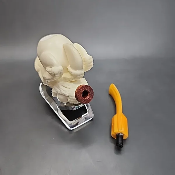 MBSD Meerschaum Deluxe Dragon's Claw by Kenan Block Meerschaum Pipe, Briar-Mortise - Image 12