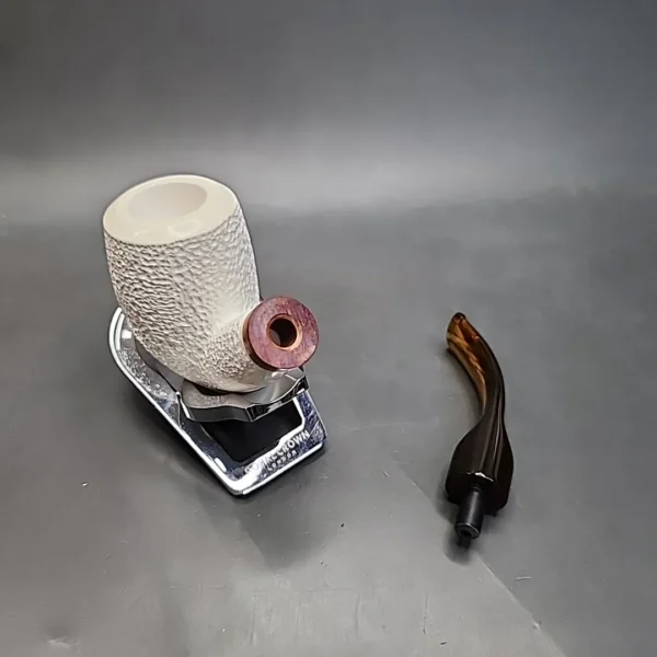 MBSD Meerschaum Deluxe Bent Brandy Block Meerschaum Pipe, Briar-Mortise [SOLD OUT] - Image 13