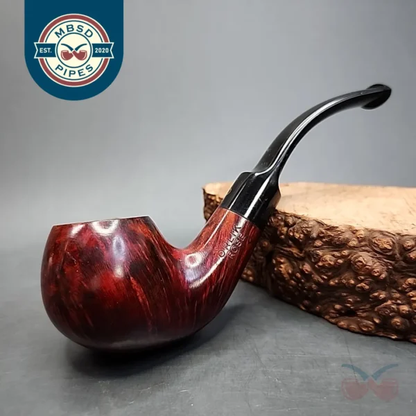 Orlik Rose 39878 Smooth Bent Apple Estate Briar Pipe, Unsmoked