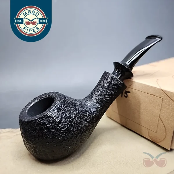 Tsuge Kaga 901 Sandblast Bent Brandy Estate Briar Pipe, Unsmoked