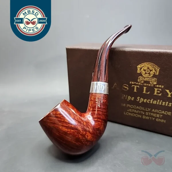 Astleys of London Les Wood Smooth Bent Billiard Estate Briar Pipe, Unsmoked [SOLD]