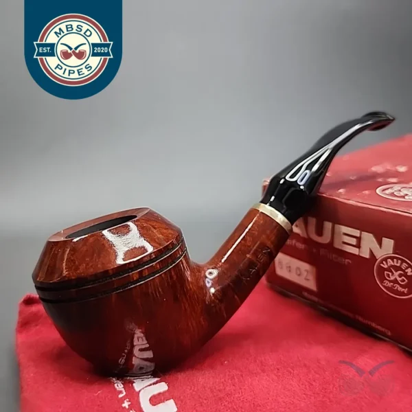 Vauen 6802 Smooth Bent Rhodesian Estate Briar Pipe, Unsmoked, 9mm