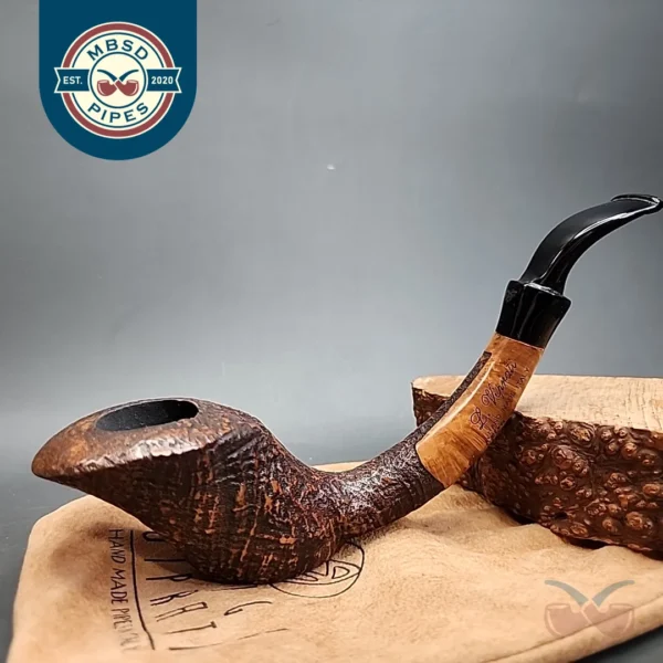 Luigi Viprati Extra Sandblasted Estate Briar Pipe, Unsmoked