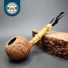 Adam Davidson Sandblasted Apple w Bamboo Estate Briar Pipe, Unsmoked [SOLD]