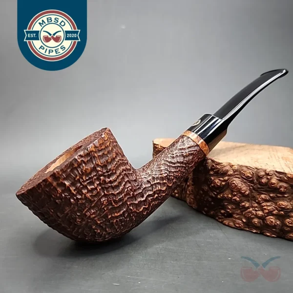 Mastro De Paja 1B Gigante, Sandblasted Bent Dublin Estate Briar Pipe, Unsmoked [SOLD]