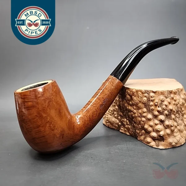 Hilson Magnum Meerschaum Lined Bent Billiard Estate Briar Pipe