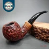 Ser Jacopo S2 Sandblasted Bent Apple Estate Briar Pipe, Italian Estates