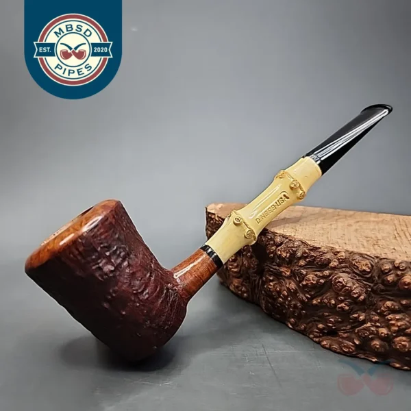 Dave Neeb Sandblasted Dublin with Bamboo Handmade Briar Pipe, New