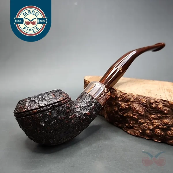 Peterson 2019 Christmas 999 Rusticated Bent Rhodesian Estate Briar Pipe, Irish Estates [SOLD]