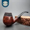 WO Larsen Partially Rusticated Bent Egg Estate Briar Pipe