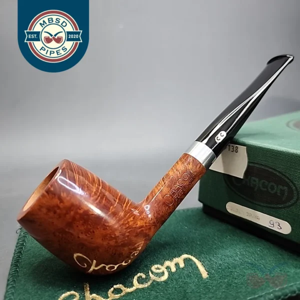 Chacom Golden Grain 93 Smooth Straight Billiard Estate Briar Pipe, Unsmoked
