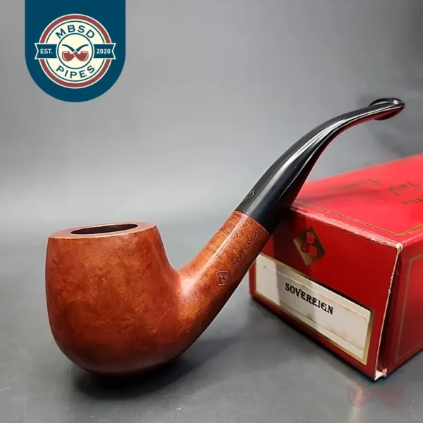 BBB Sovereign Smooth Bent Billiard Estate Briar Pipe, Unsmoked