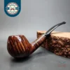 Chris Morgan Signature Smooth Bent Apple Handmade Briar Pipe, New