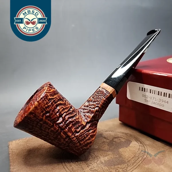 Ser Jacopo Jucunda S2 Sandblasted Dublin Estate Briar Pipe, Unsmoked