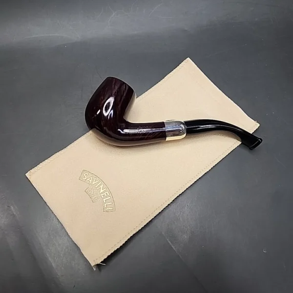 Savinelli 130th Anniversary Smooth Bent Billiard Estate Briar Pipe, 9mm, Unsmoked - Image 3