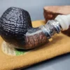 Ser Jacopo Pulchra Albus et Niger, Sandblasted Bent Apple Estate Briar Pipe, Unsmoked - Image 3