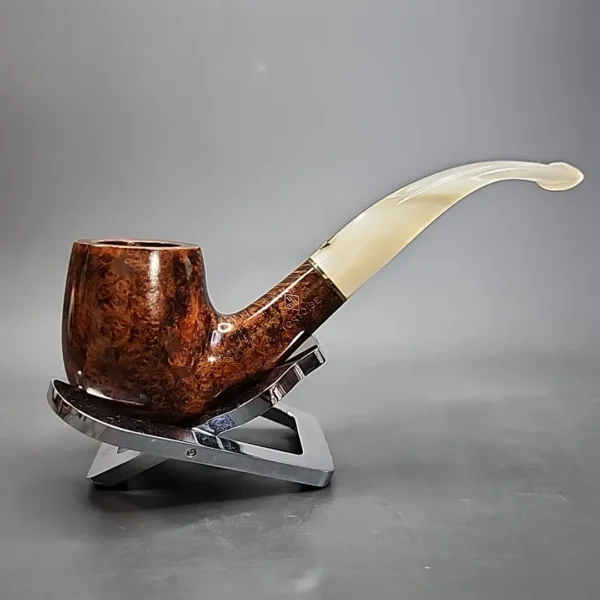 BBB Tortoise 304 Smooth Bent Billiard Estate Briar Pipe, Unsmoked - Image 3