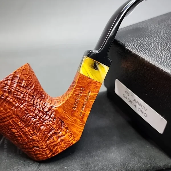Ascorti 40th Anniversary Partially Sandblasted Dublin Sitter Estate Briar Pipe, Unsmoked - Image 3