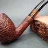 Dave Neeb Sandblasted Bent Egg Handmade Briar Pipe, New - Image 3