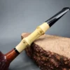 Dave Neeb Sandblasted Dublin with Bamboo Handmade Briar Pipe, New - Image 3