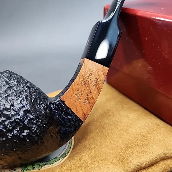 Ser Jacopo S1 Sandblasted Bent Apple Estate Briar Pipe, Unsmoked - Image 3