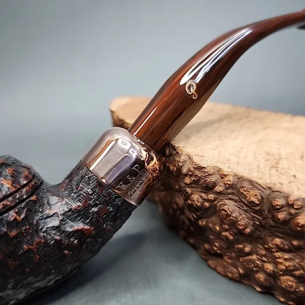 Peterson 2019 Christmas 999 Rusticated Bent Rhodesian Estate Briar Pipe, Irish Estates [SOLD] - Image 3