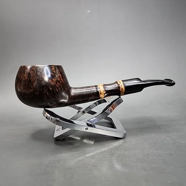 Volkan 7 Smooth Prince w Bamboo, Estate Briar Pipe, Italian Estates - Image 3