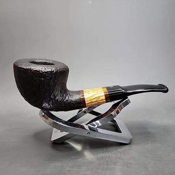 Stanwell Zebrano Sandblasted Bent Dublin Estate Briar Pipe, Danish Estates - Image 4